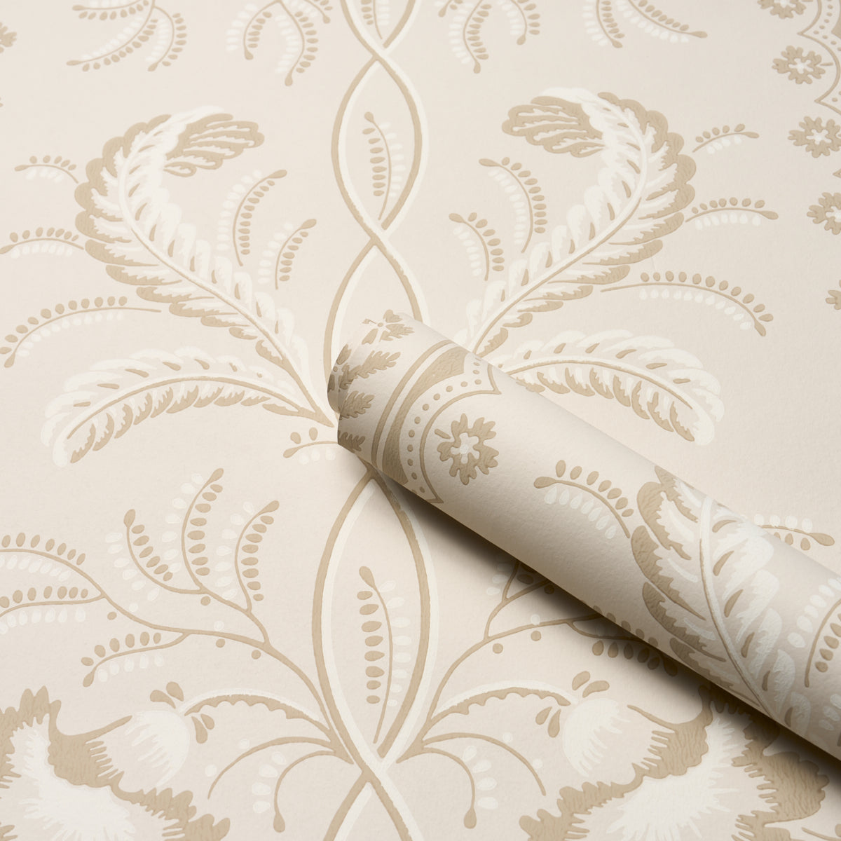 Schumacher Bell Flowers Neutral Wallpaper 5016492