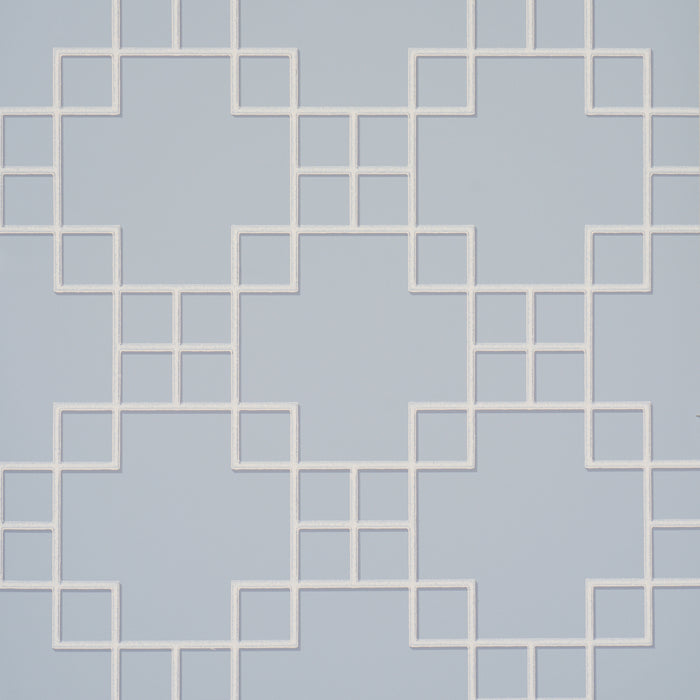 Schumacher Georgette Trellis Light Blue Wallpaper Sample 5016501