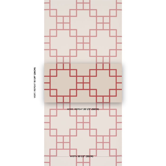 Schumacher Georgette Trellis Red Wallpaper 5016502