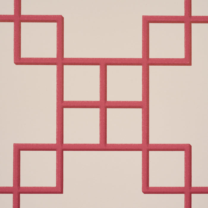 Schumacher Georgette Trellis Red Wallpaper 5016502