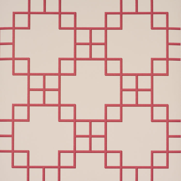 Schumacher Georgette Trellis Red Wallpaper 5016502