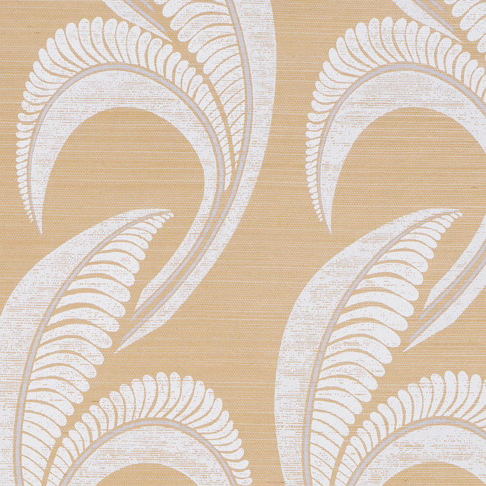 Schumacher Banana Leaf Sisal Oatmeal Wallpaper 5016550