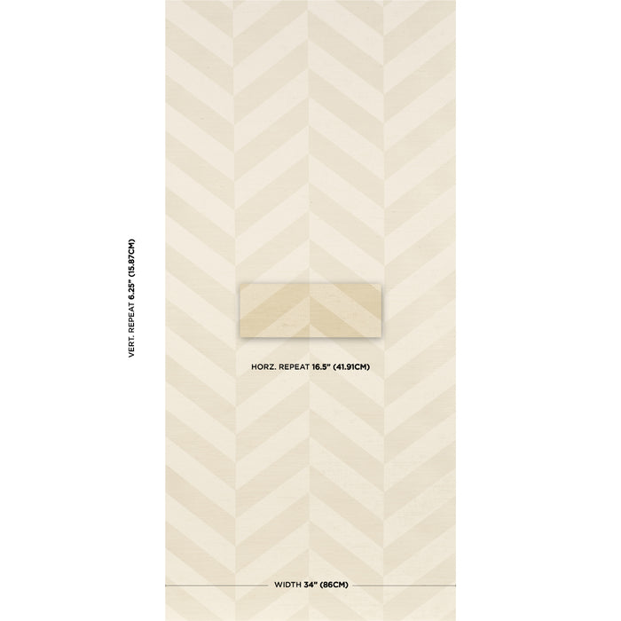 Schumacher Staggered Chevron Sisal Ivory Wallpaper Sample 5016560