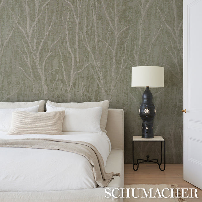 Schumacher Komorebi Illuminated Forest Wallpaper Sample 5016591