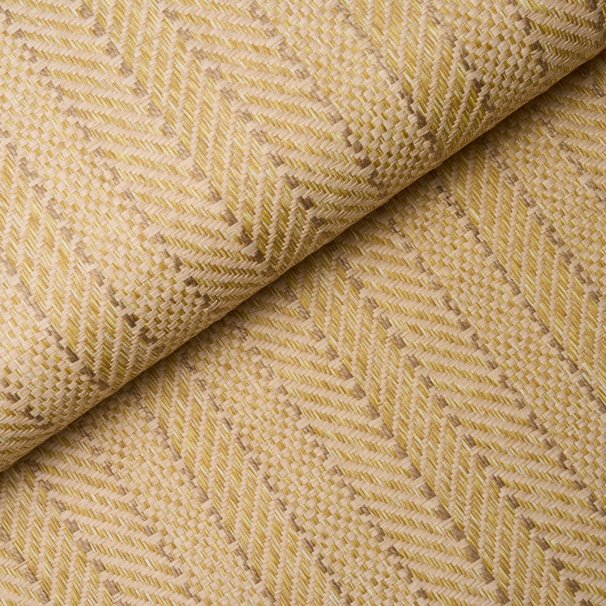 Schumacher Zig Zag Paperweave Sesame Wallpaper Sample 5016600