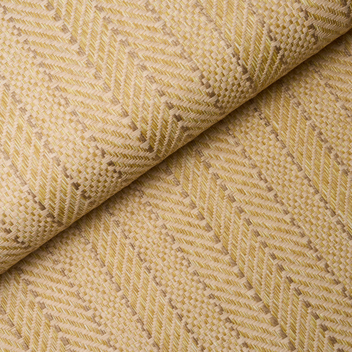 Schumacher Zig Zag Paperweave Sesame Wallpaper Sample 5016600