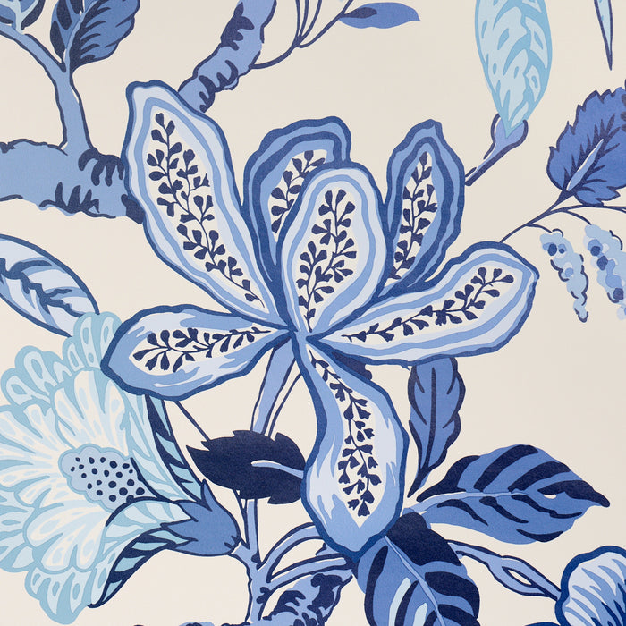 Schumacher Huntington Gardens Bleu Marine Wallpaper 5016660