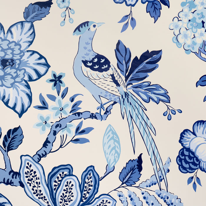 Schumacher Huntington Gardens Bleu Marine Wallpaper 5016660