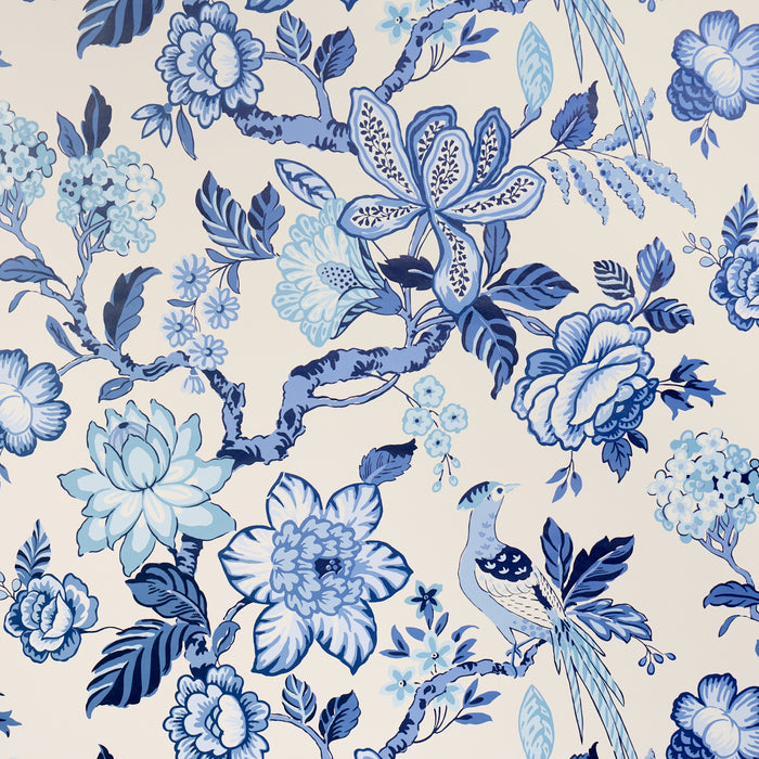 Schumacher Huntington Gardens Bleu Marine Wallpaper 5016660