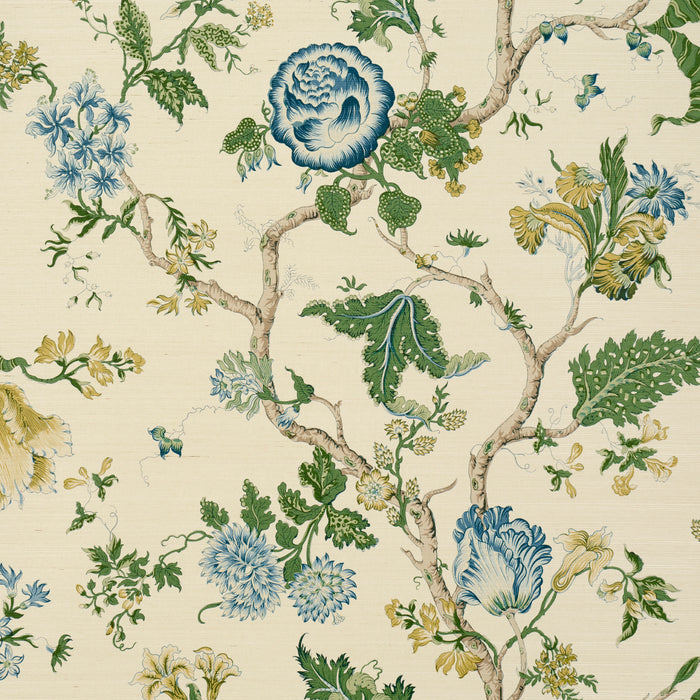 Schumacher Josephine Sisal Peacock Wallpaper 5016680