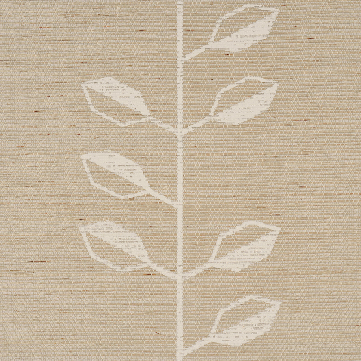 Schumacher Geo Leaf Sisal Bone & White Wallpaper 5016700