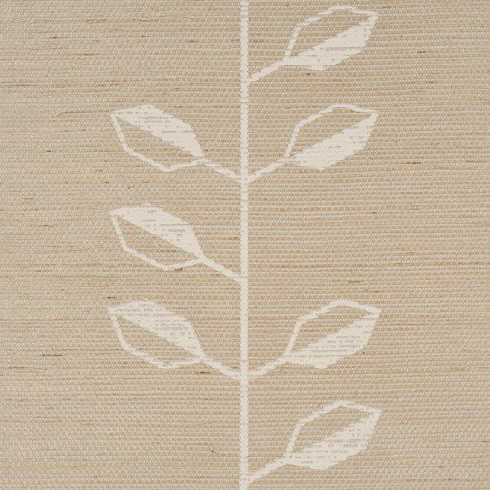 Schumacher Geo Leaf Sisal Bone & White Wallpaper Sample 5016700