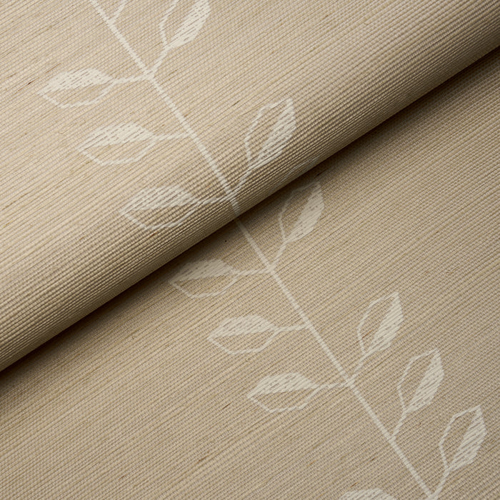 Schumacher Geo Leaf Sisal Bone & White Wallpaper 5016700