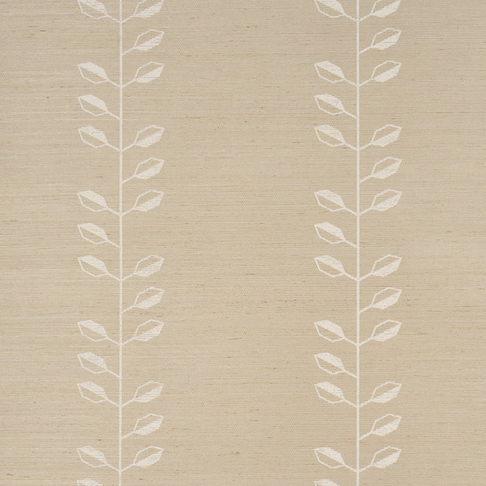 Schumacher Geo Leaf Sisal Bone & White Wallpaper Sample 5016700