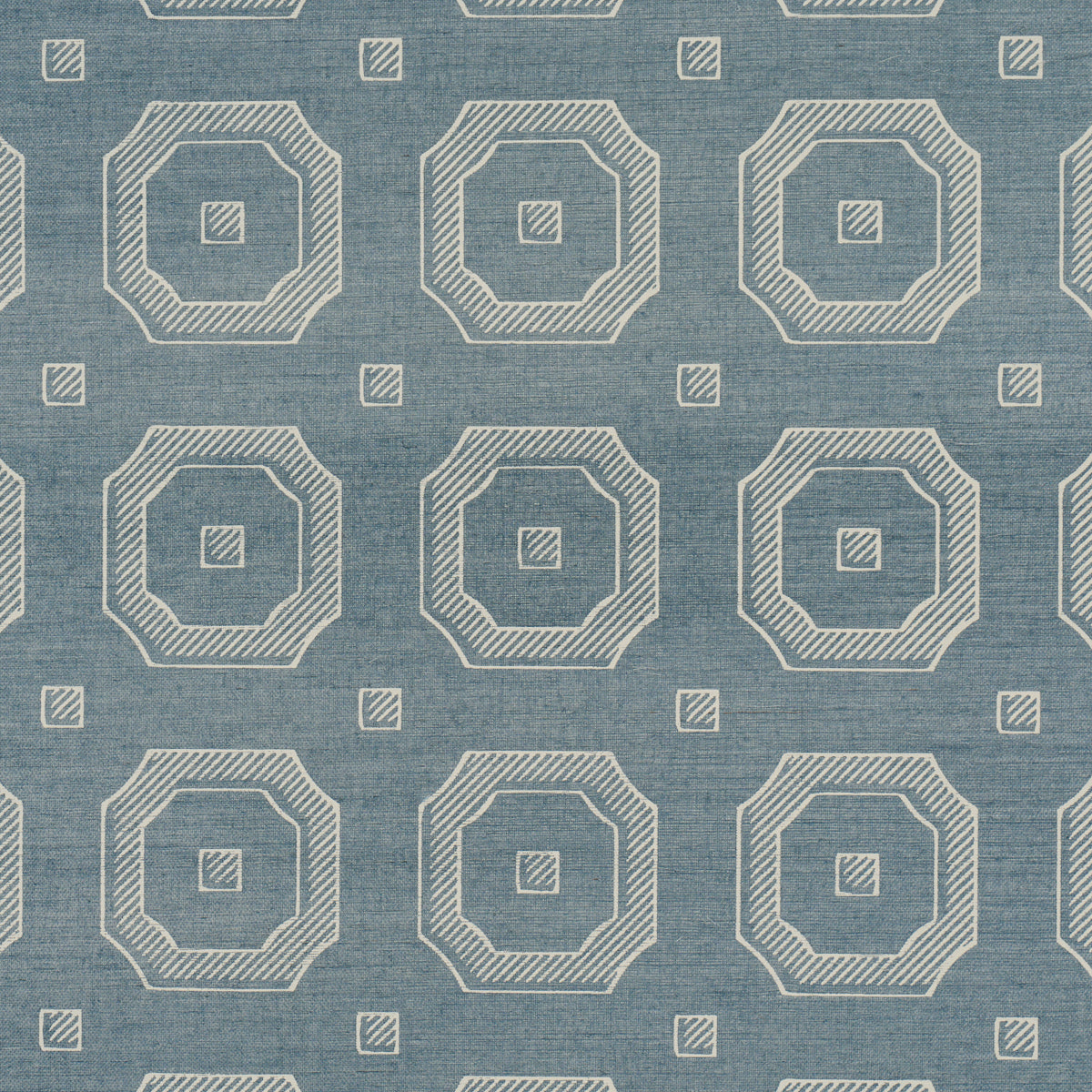 Schumacher Beveled Frame Sisal Denim Wallpaper 5016730