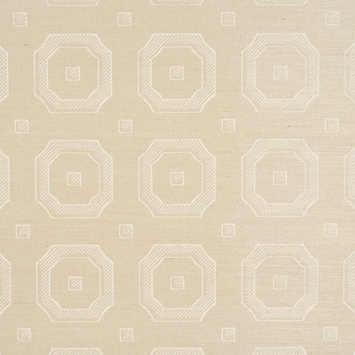 Schumacher Beveled Frame Sisal Oyster Wallpaper 5016731