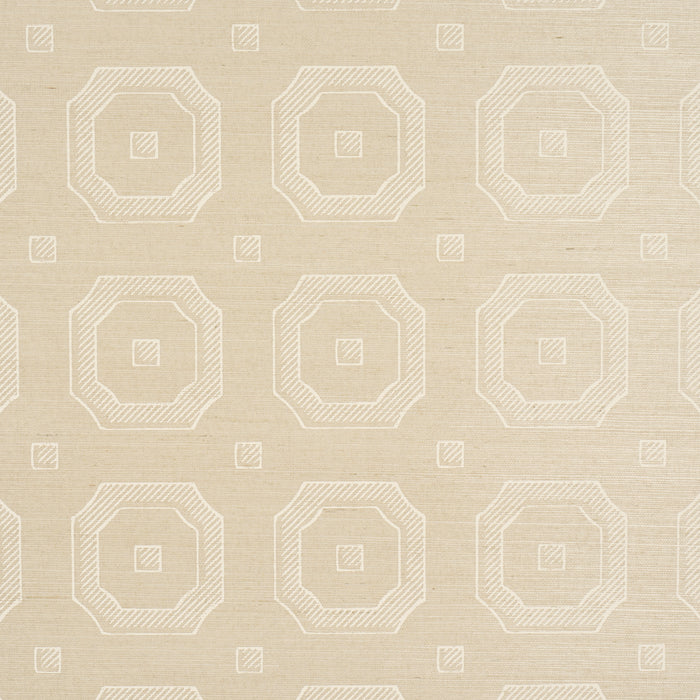 Schumacher Beveled Frame Sisal Oyster Wallpaper 5016731