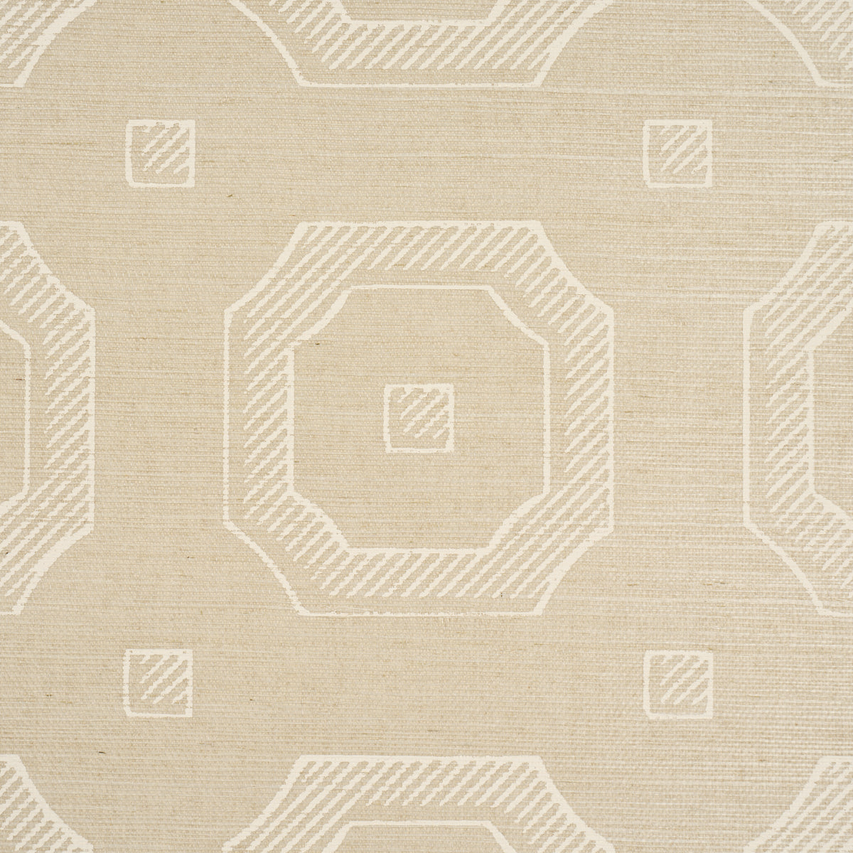 Schumacher Beveled Frame Sisal Oyster Wallpaper 5016731