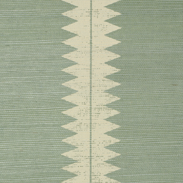 Schumacher Bristle Stripe Sisal Seaglass Wallpaper 5016742