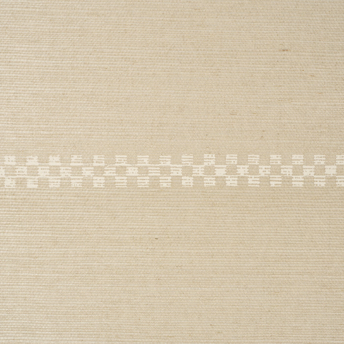 Schumacher Checkered Stripe Sisal Birch Wallpaper 5016751