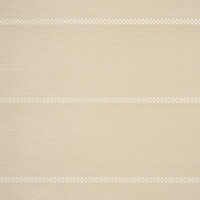 Schumacher Checkered Stripe Sisal Birch Wallpaper Sample 5016751