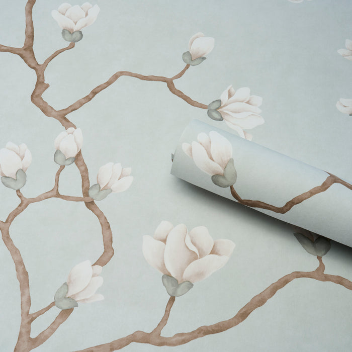 Schumacher Magnolia Tree Dusty Sky Wallpaper Sample 5016930