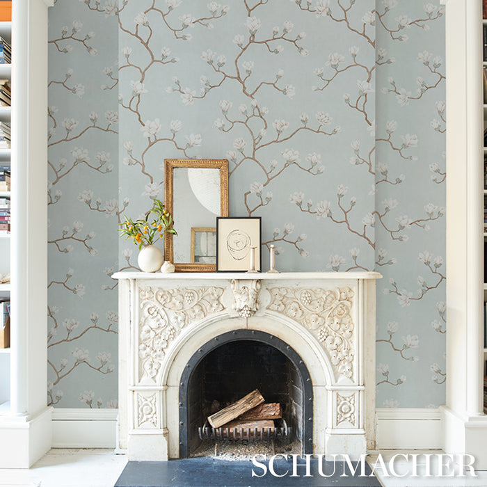 Schumacher Magnolia Tree Dusty Sky Wallpaper 5016930