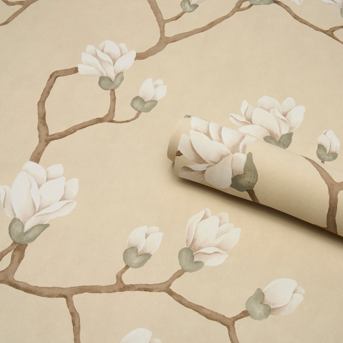 Schumacher Magnolia Tree Soft Gold Wallpaper 5016932