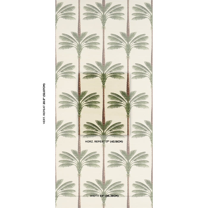 Schumacher A Palm Is A Palm Sisal Daylight Evergreen Wallpaper 5016961