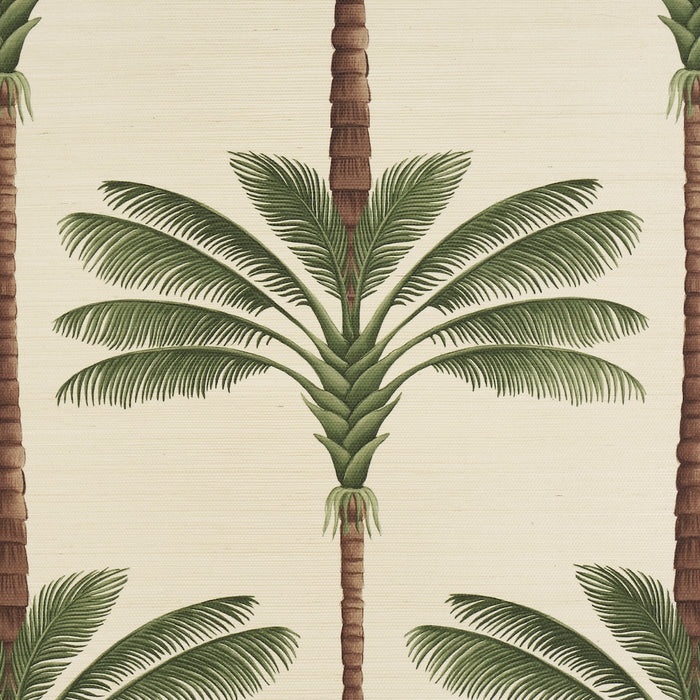 Schumacher A Palm Is A Palm Sisal Daylight Evergreen Wallpaper 5016961