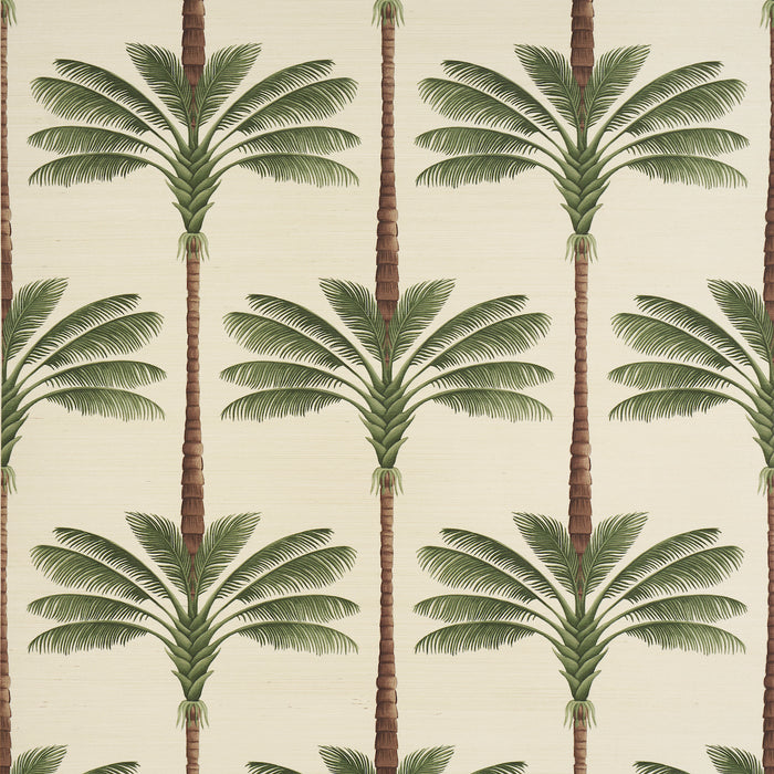 Schumacher A Palm Is A Palm Sisal Daylight Evergreen Wallpaper 5016961