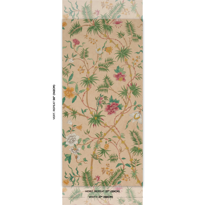 Schumacher Arasi Botanical Coral Wallpaper 5017170