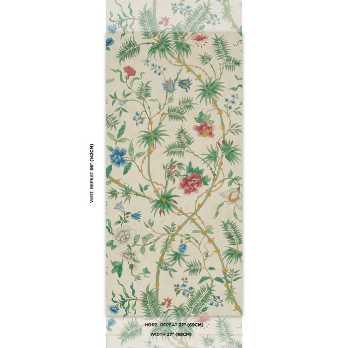 Schumacher Arasi Botanical Parchment Wallpaper 5017171