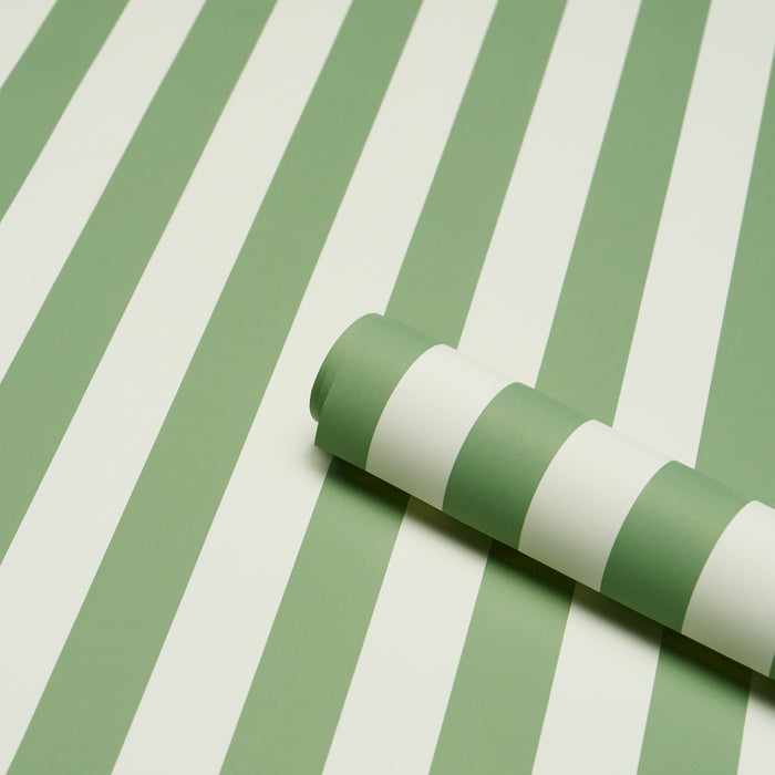 Schumacher Emma Stripe Apple Green Wallpaper 5017216