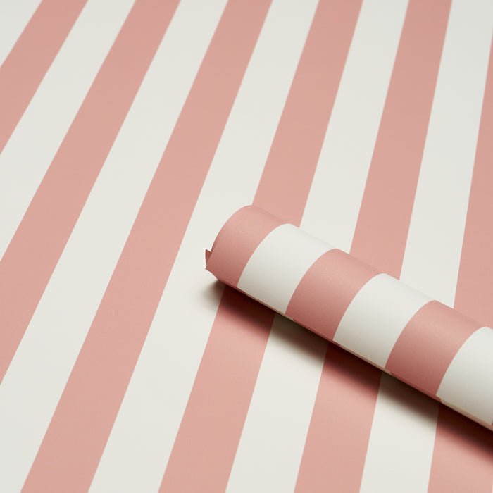 Schumacher Emma Stripe Coral Wallpaper 5017220