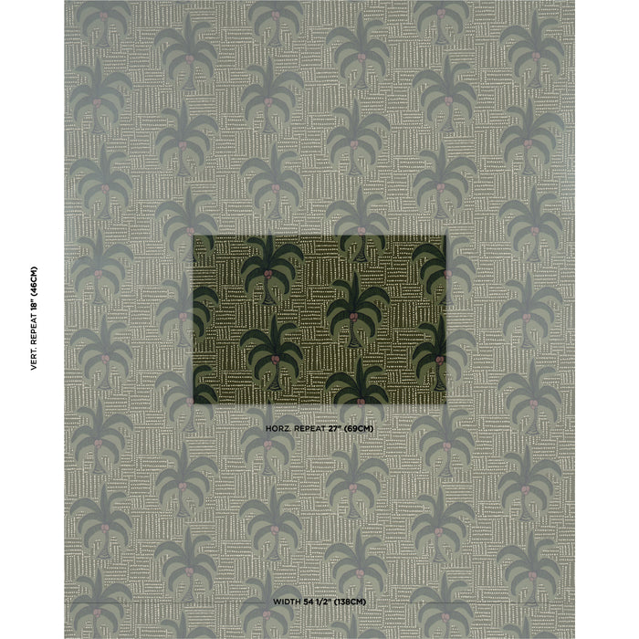 Schumacher Agua De Coco Palm Tree Green Wallpaper 5017240