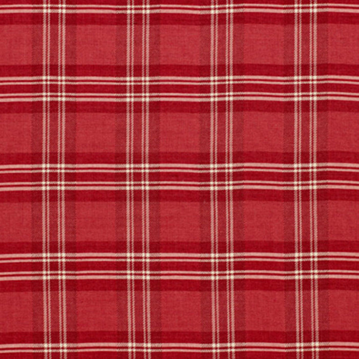 Schumacher Check Rustique Cranberry Fabric 50202