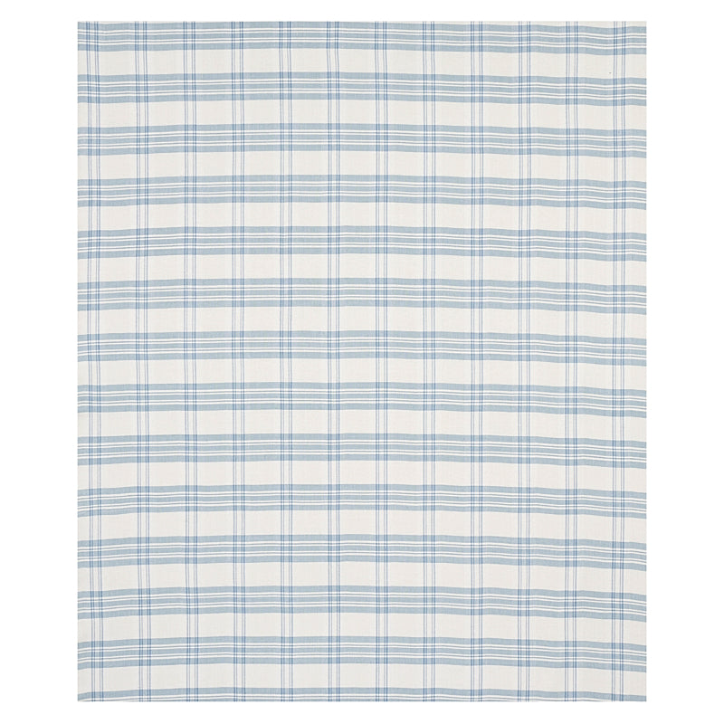 Schumacher Check Rustique Sky Fabric Sample 50205