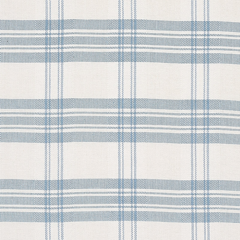 Schumacher Check Rustique Sky Fabric Sample 50205