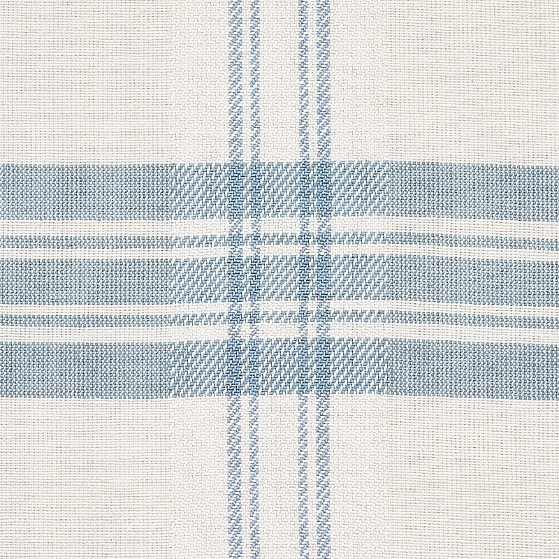 Schumacher Check Rustique Sky Fabric Sample 50205