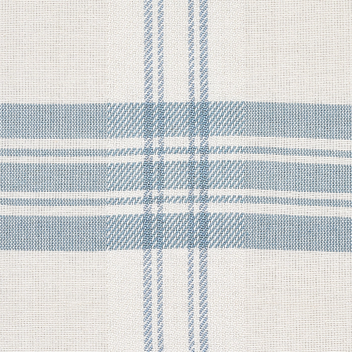 Schumacher Check Rustique Sky Fabric Sample 50205