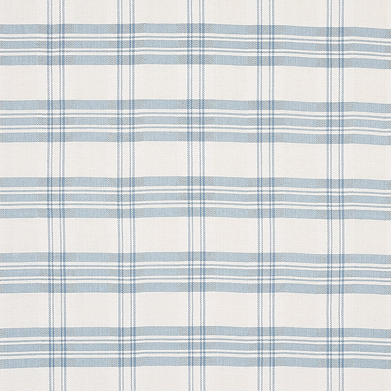 Schumacher Check Rustique Sky Fabric Sample 50205