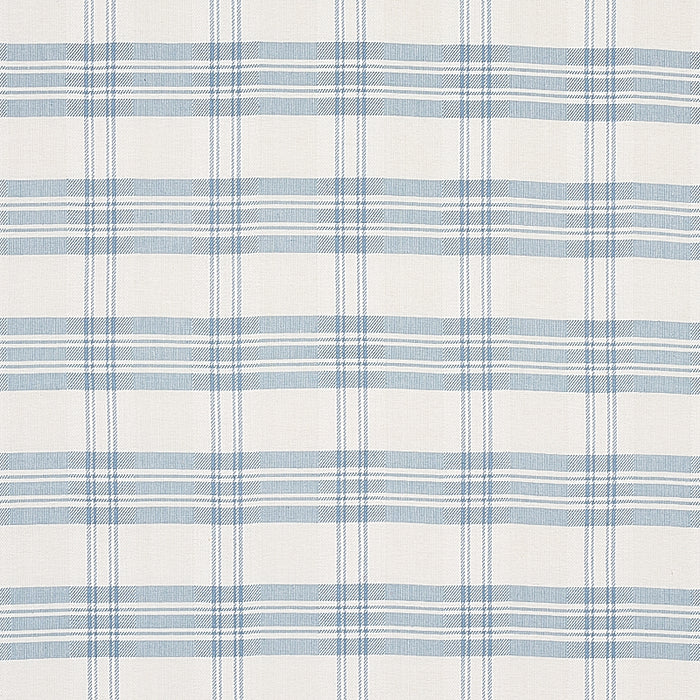 Schumacher Check Rustique Sky Fabric Sample 50205