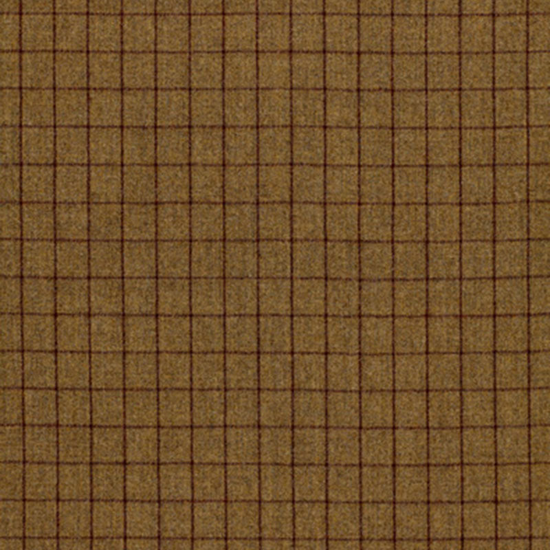 Schumacher Saville Flannel Check Khaki Fabric 50322