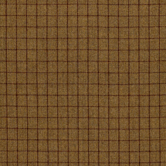 Schumacher Saville Flannel Check Khaki Fabric Sample 50322