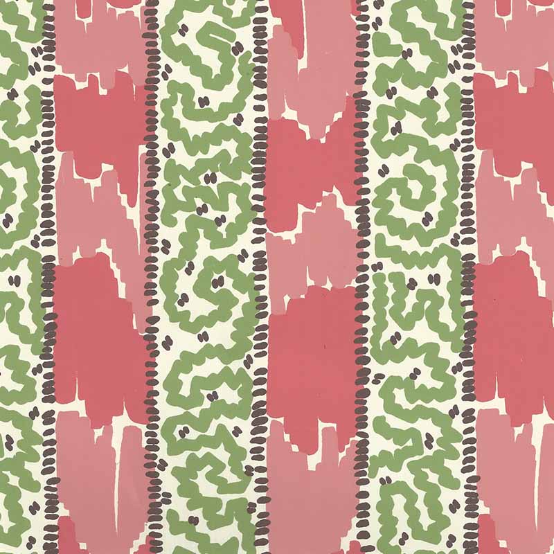 China Seas Bijou Stripe Jungle Green New Shrimp Wallpaper 5060-02WP