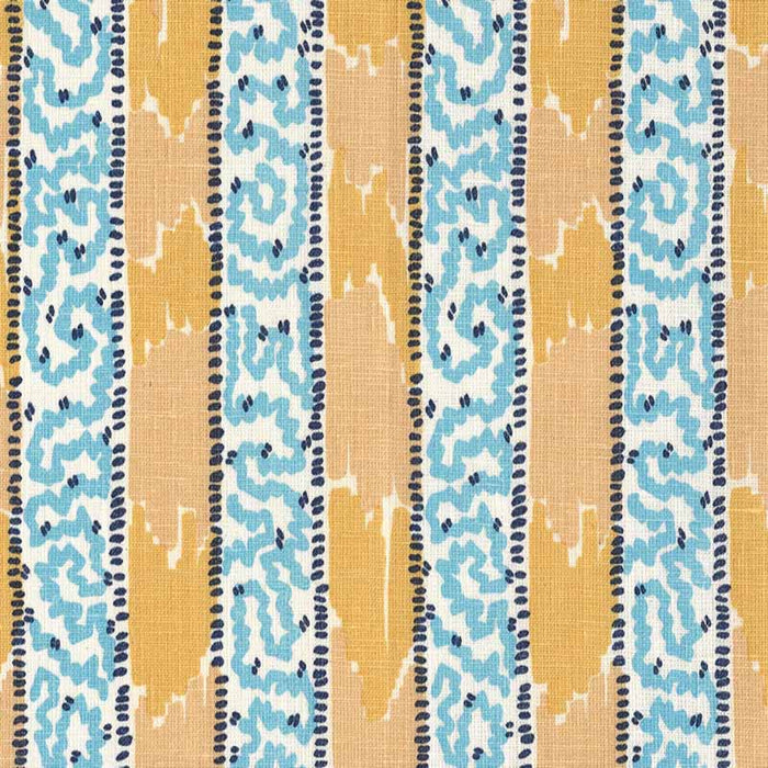 China Seas Bijou Stripe Yellow Blue Fabric Sample 5060-04