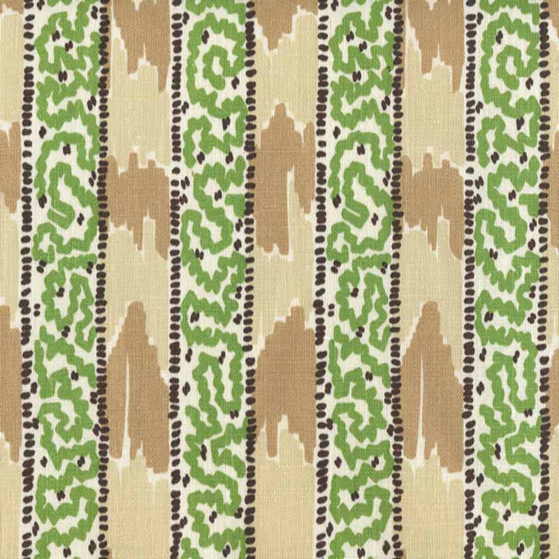 China Seas Bijou Stripe Brown Beige Green Taupe Fabric 5060-12