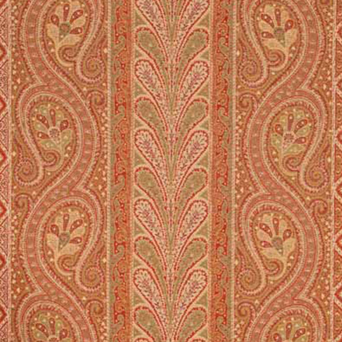 Schumacher Chatelaine Paisley Red/Moss Fabric Sample 50771