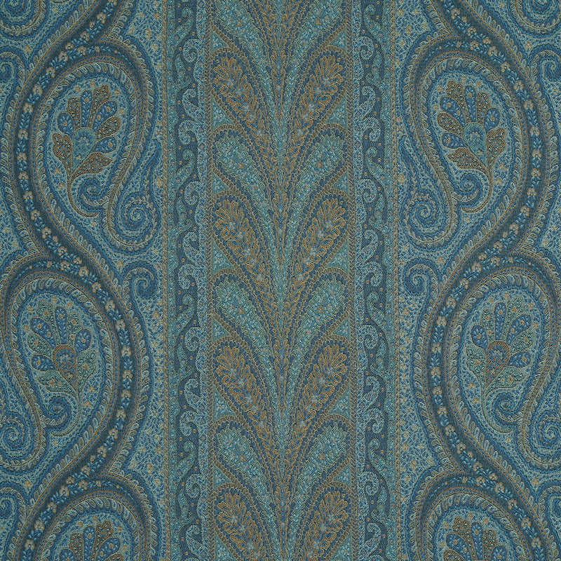 Schumacher Chatelaine Paisley Blue Fabric 50774